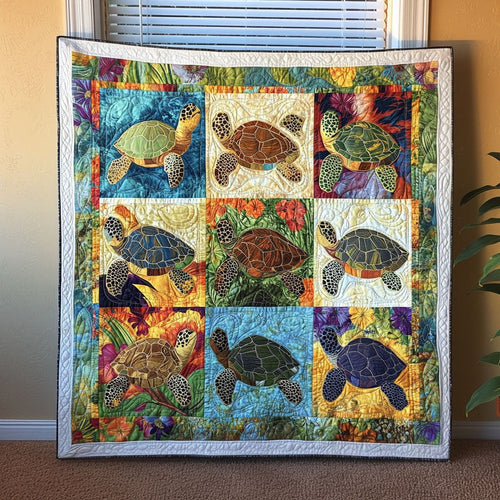 Coastal Escape Quilted Blanket Best Couch Sofa Decor Gifts For Sea Turtle Lovers