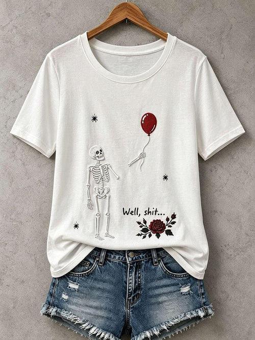 Halloween Gothic Skull T-Shirt Halloween Night Apparel Gift For Wife