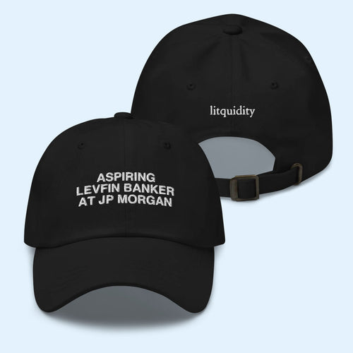Litquidity Merch 2026 Aspiring LevFin Banker Hat Embroidered Gift For Friends