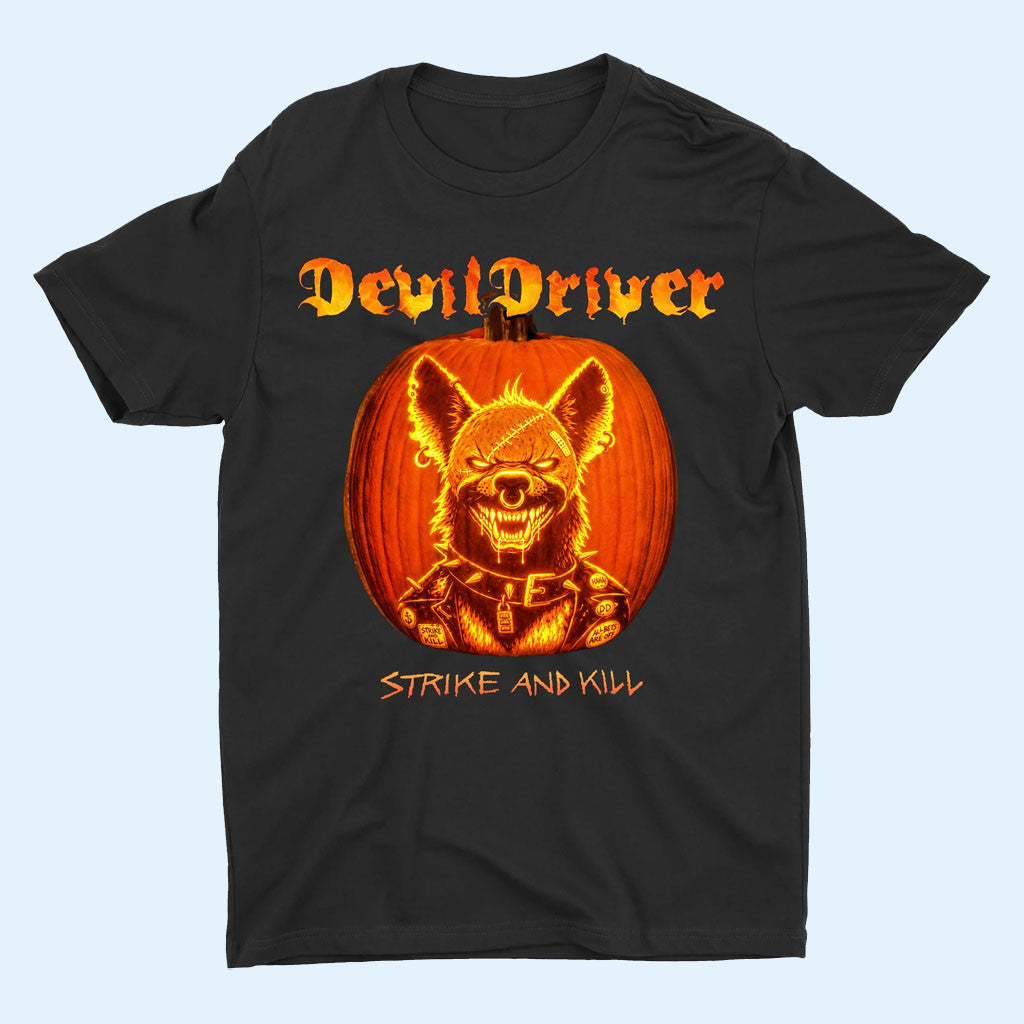 Night Shift Merch 2026 DevilDriver Strike And Kill Halloween T-Shirt Spooky Gifts