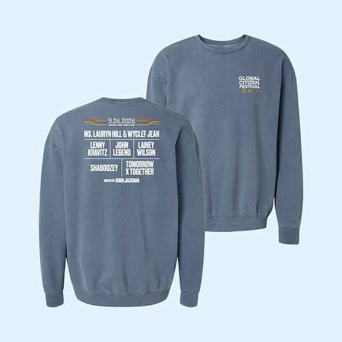 Global Citizen Merch GCF 2026 Lineup Crewneck Sweatshirt Unique Gifts For Music Lovers
