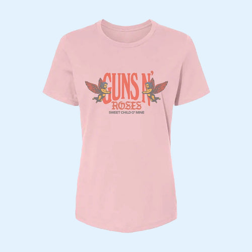 Guns N' Roses Merch 2026 GN'R Sweet Child O' Mine Pink T-Shirt Gift For Rock Music Fans
