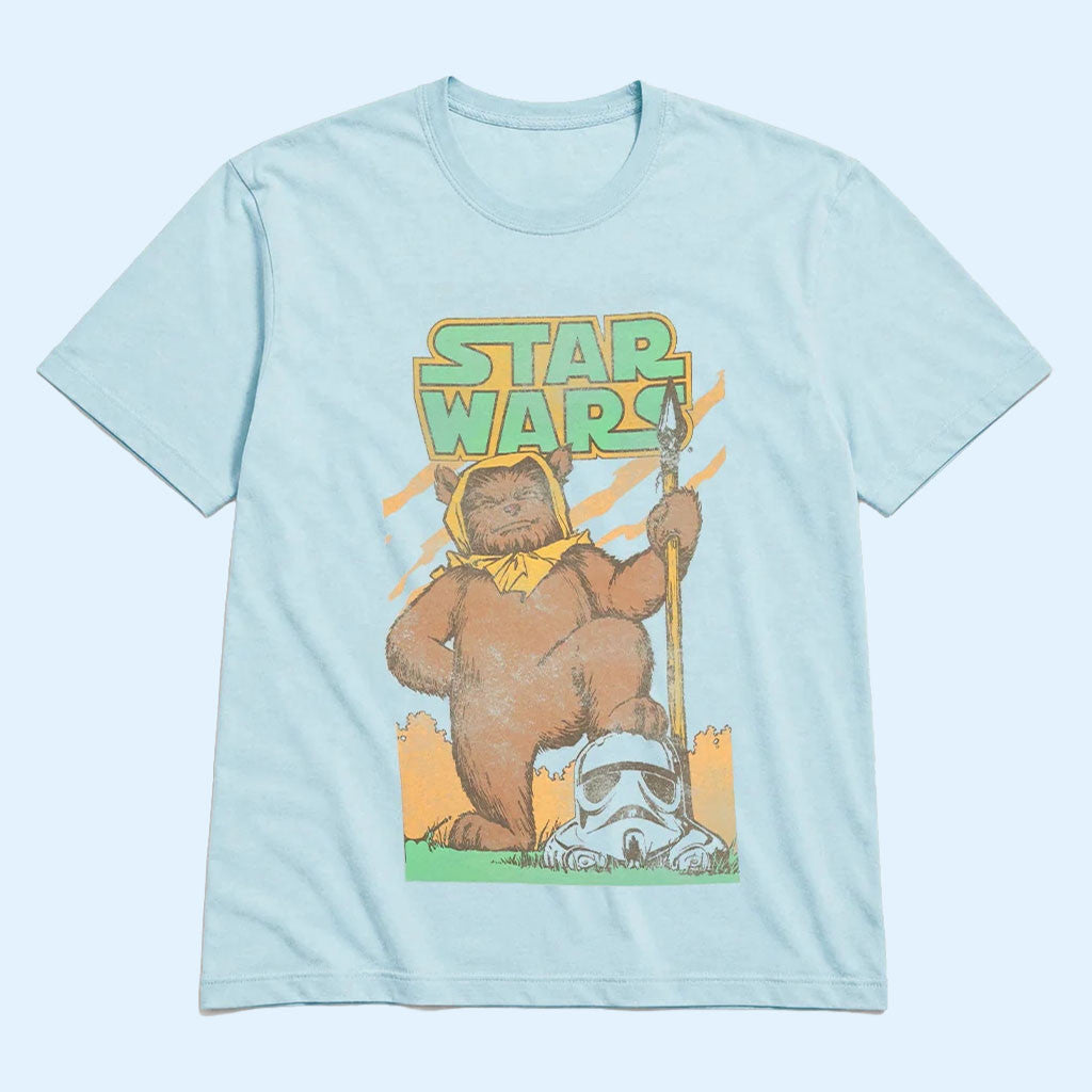 Heroes Villains Merch 2026 Ewoks A Caravan of Carnage Vintage T-Shirt Star Wars Merch Fan Gifts