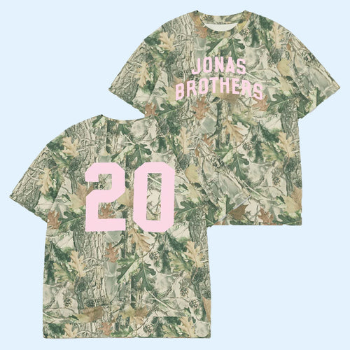 Jonas Brothers Merch 2026 Camo Pink T-Shirt #20 Jonas Brothers Shirt Gift For Band Fans