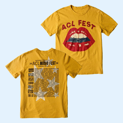 ACL Festival Merch 2026 Imogene Willie X ACL Lips Lineup T-Shirt Best Gifts For Music Lovers