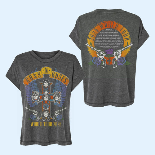 Guns N' Roses Merch 2026 GNR World Tour T-Shirt Rock Fan Apparel Gift For Her