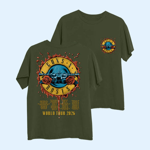 Guns N' Roses Merch 2026 World Tour 2026 Schedule T-Shirt Presents For Rock Lovers