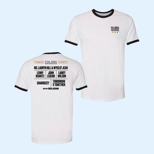 Global Citizen Merch GCF 2026 Lineup Retro Ringer T-Shirt Cool Gifts For Music Lovers
