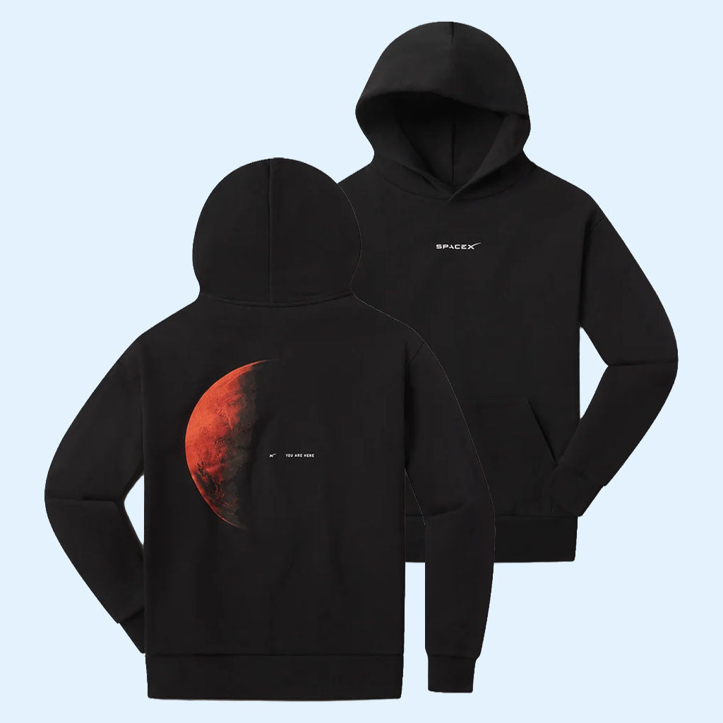 SpaceX Merch 2026 You Are Here Mars Hoodie Space Lover Gifts For Friends