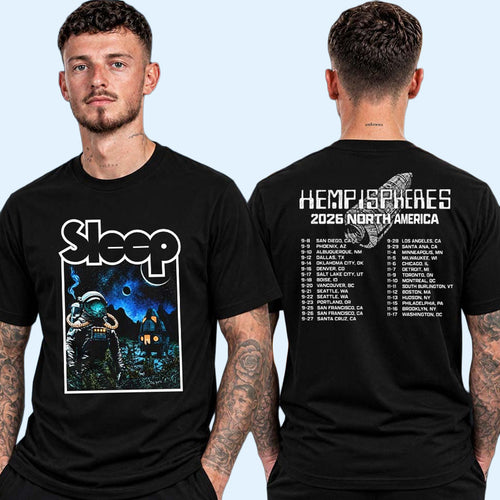 Sleep Merch Hemispheres Tour 2026 North America Tour Dates T-Shirt Present For Music Lovers