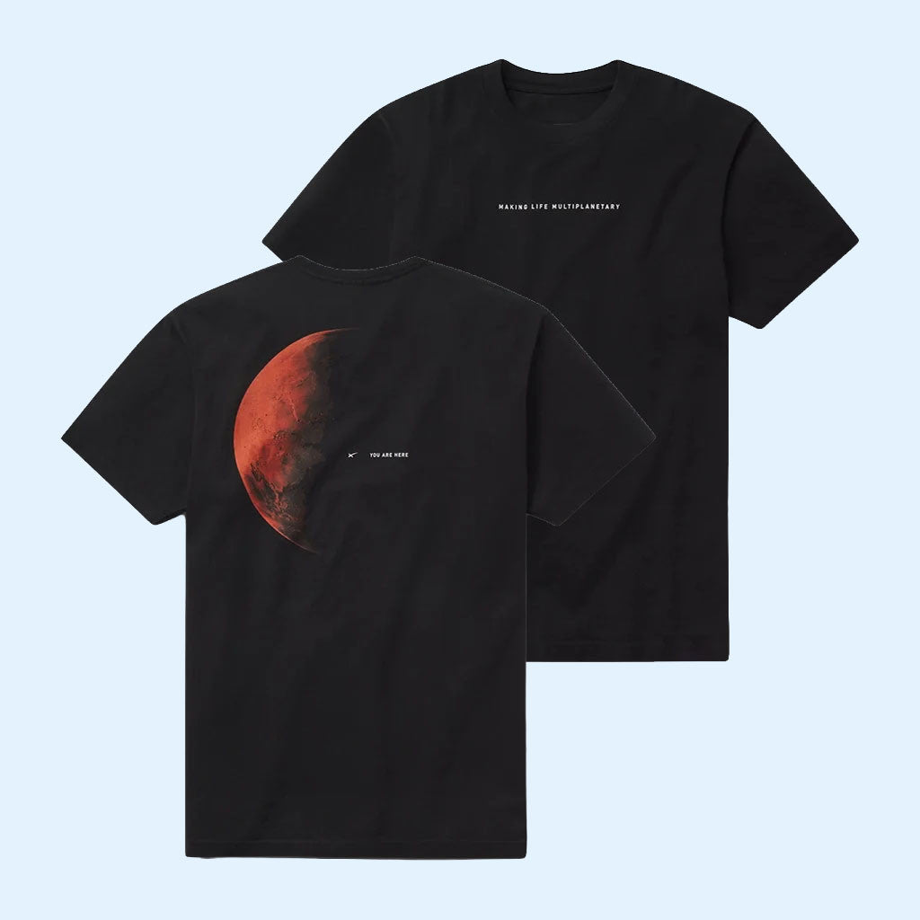SpaceX Merch 2026 You Are Here Mars T-Shirt Astronomy Fan Apparel Gifts For Brother