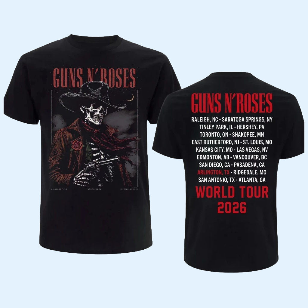 Guns N' Roses Merch GNR Arlington T-Shirt Globe Life Field Arlington TX Sep 9 2026 Concert Shirt