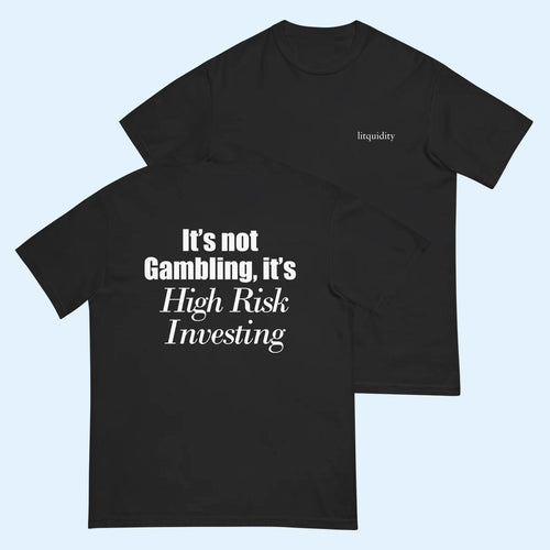 Litquidity Merch 2026 High Risk Investing T-Shirt Black Present For Friends