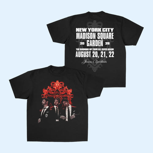 Jonas Brothers Merch 2026 MSG Event T-Shirt The Burning Up Tour All Over Again Shirt Fan Gifts