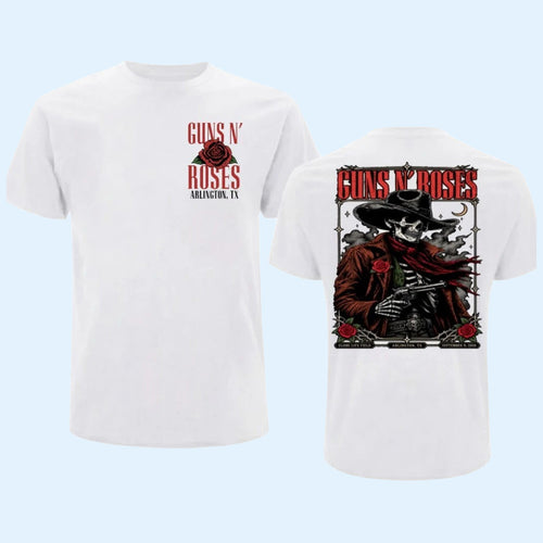 Guns N' Roses Merch GNR Globe Life Field 2026 Tour Arlington TX September 9th T-Shirt White
