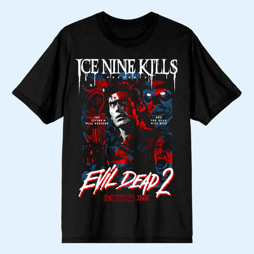 Ice Nine Kills Merch 2026 Dead Will Rise T-Shirt Black INK X Evil Dead 2 Merch Halloween Gifts