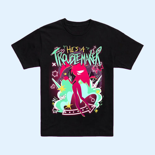 Hazbin Hotel Merch 2026 Cherri Bomb BFF T-Shirt He's A Trouble Maker Shirt Gift For Her