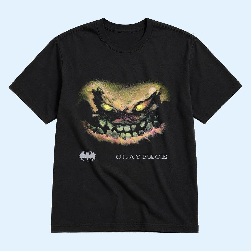 Heroes Villains Merch 2026 Clayface Crooked Smile T-Shirt DC Comics Fan Gifts For Brothers