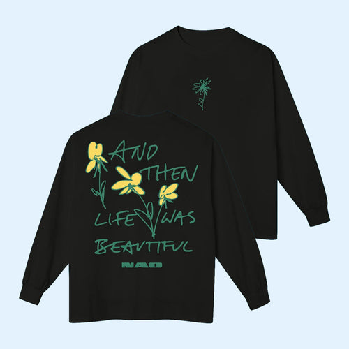 NAO Merch 2026 Life Was Beautiful Black Long Sleeve T-Shirt Present Ideas For Music Lovers
