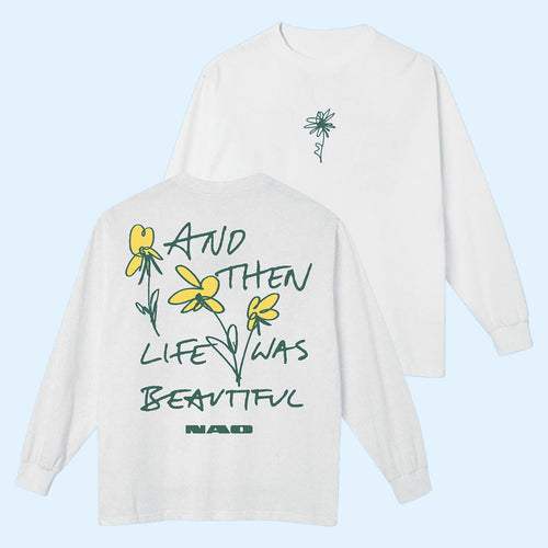 NAO Merch 2026 Life Was Beautiful White Long Sleeve Shirt Music Gifts For Music Lovers