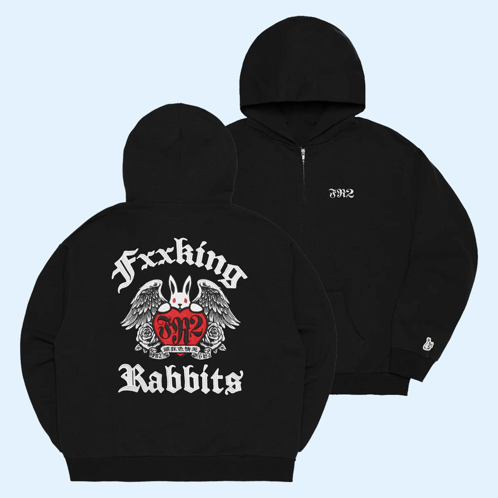 FR2 Merch 2026 Rabbit Love Zip Hoodie Streetwear Apparel Gift For Friends