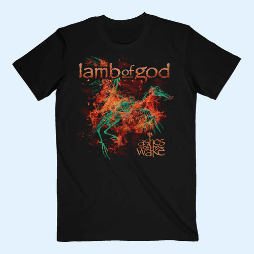 Lamb Of God Merch 2026 Fire Bone And Ashes Black T-Shirt Ashes Of The Wake Shirt Fan Gifts