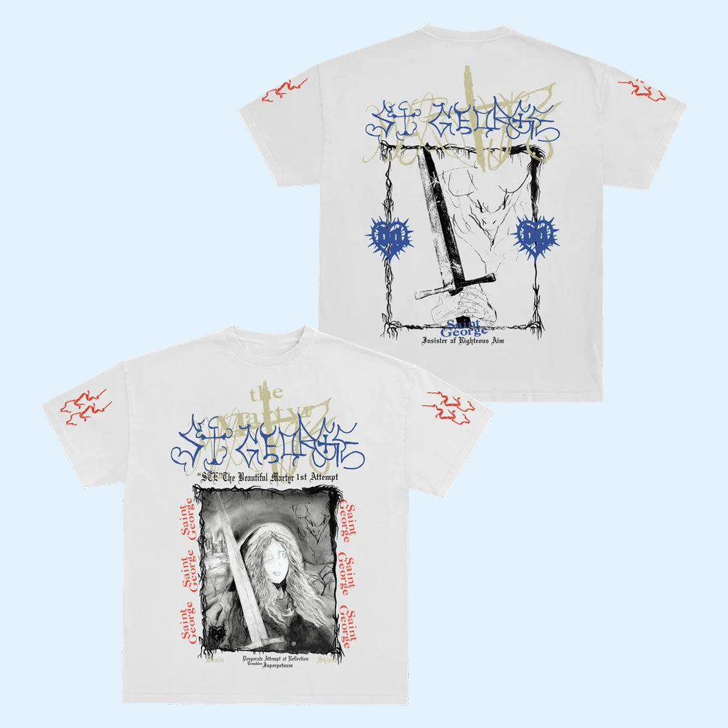 Bladee Merch 2026 St George White T-Shirt Good Gifts For Music Lovers
