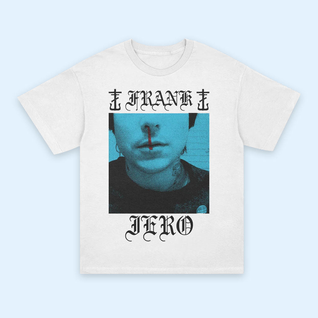 Frank Iero Merch 2026 Bloody Nose Blue T-Shirt White Unique Gift For Music Lovers