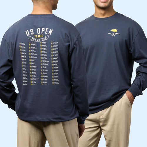 US Open Merch 2026 US Open Past Champions Long Sleeve Shirt Navy Gift For Tennis Fans