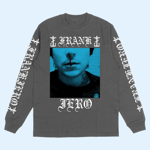 Frank Iero Merch 2026 Bloody Nose Blue Long Sleeve Shirt Gift For Music Fans