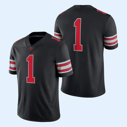Ohio State Football Merch 2026 Ohio State Buckeyes Football Game #1 Black Jersey Game Day Gifts