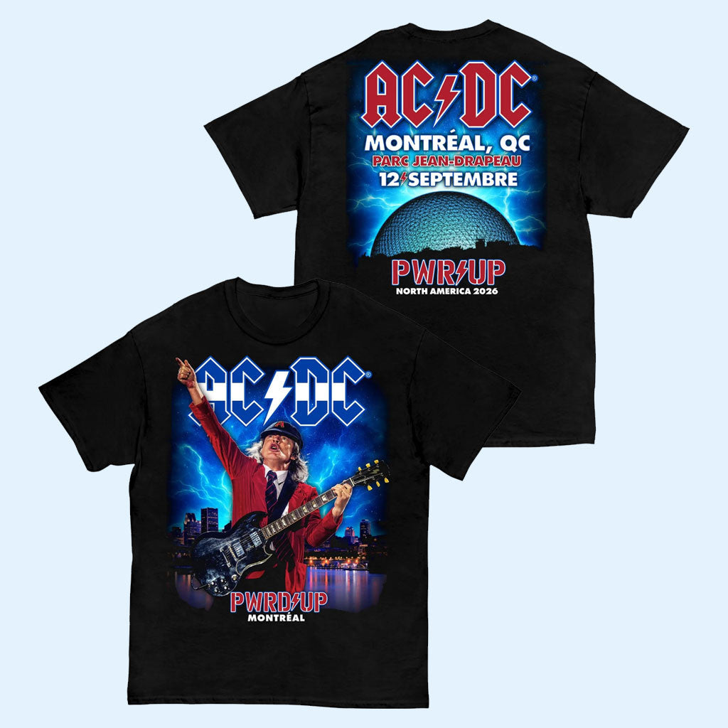 ACDC Merch 2026 Montreal PWR UP Tour T-Shirt AC DC Concert Merch Gift For Rock Band Fans