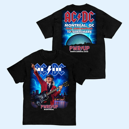 ACDC Merch 2026 Montreal PWR UP Tour T-Shirt AC DC Concert Merch Gift For Rock Band Fans