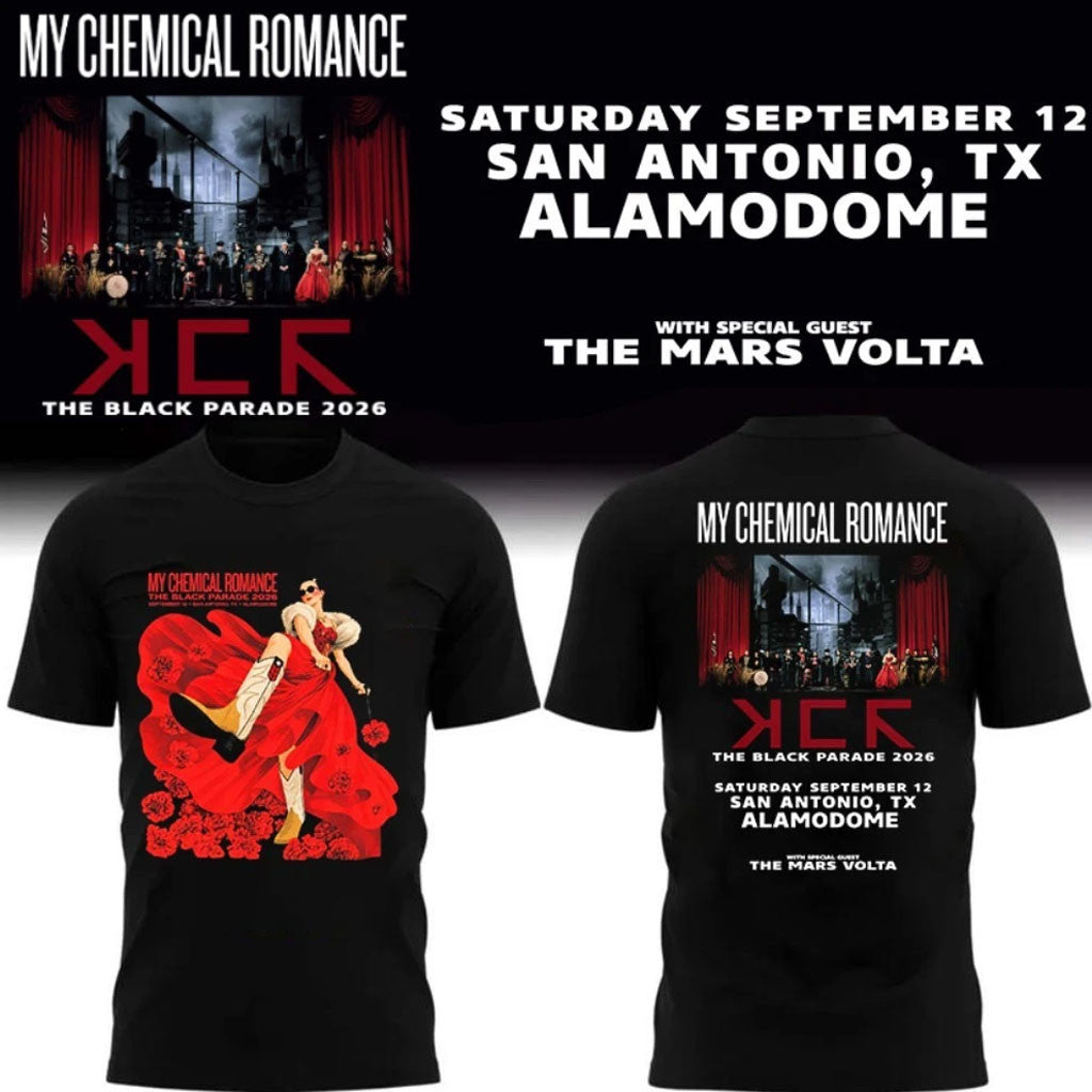 My Chemical Romance Merch MCR San Antonio TX Event T-Shirt At Alamodome September 12 2026 Shirt