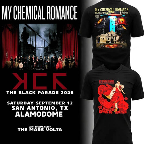 My Chemical Romance Merch MCR The Black Parade San Antonio TX Event T-Shirt 2026 Fan Apparel