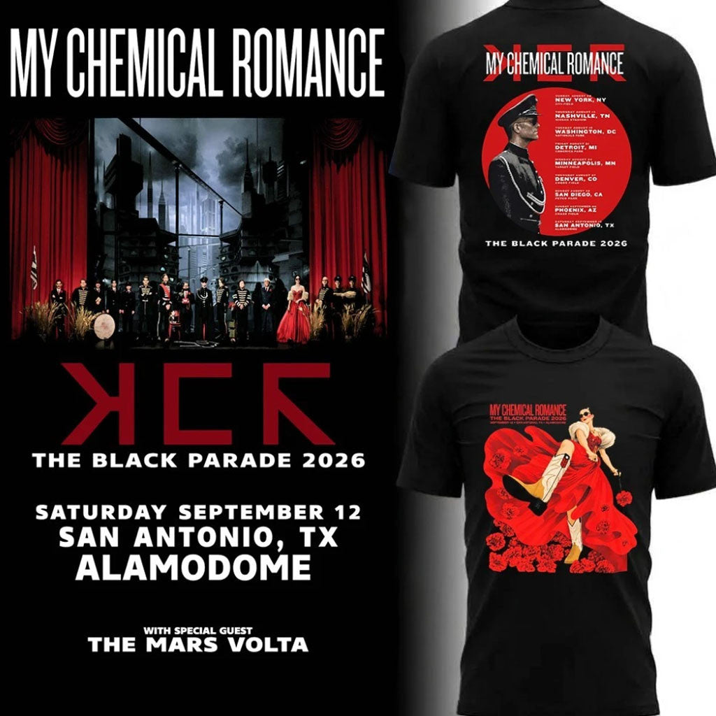 My Chemical Romance Merch MCR The Black Parade San Antonio TX Event T-Shirt September 12 2026