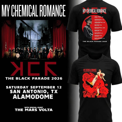 My Chemical Romance Merch MCR The Black Parade San Antonio TX Event T-Shirt September 12 2026