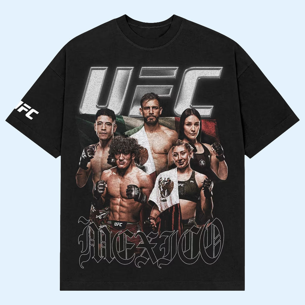 Noche UFC Merch 2026 Black UFC Noche Mexico Quasar T-Shirt Gift Idea For MMA Fans