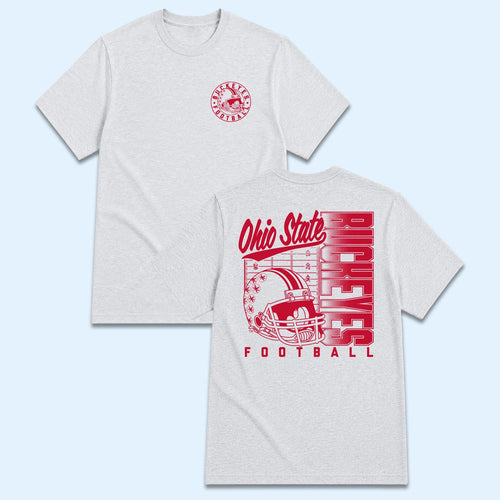 Ohio State Football Merch 2026 Ohio State Buckeyes Stacked Helmet T-Shirt Football Fan Gifts