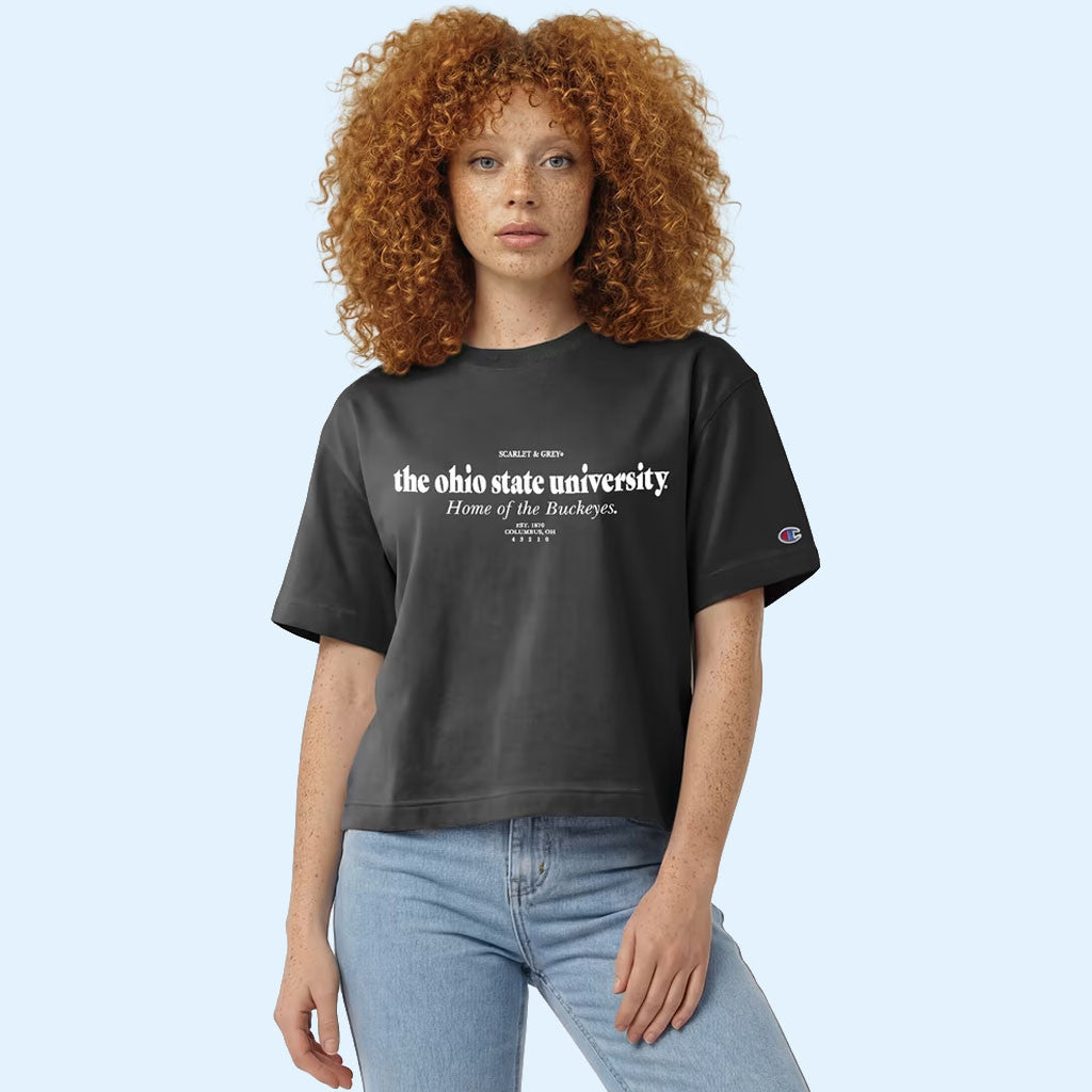 Ohio State Football Merch 2026 Ohio State Buckeyes Champion Home Wordmark T-Shirt Gifts For Fan