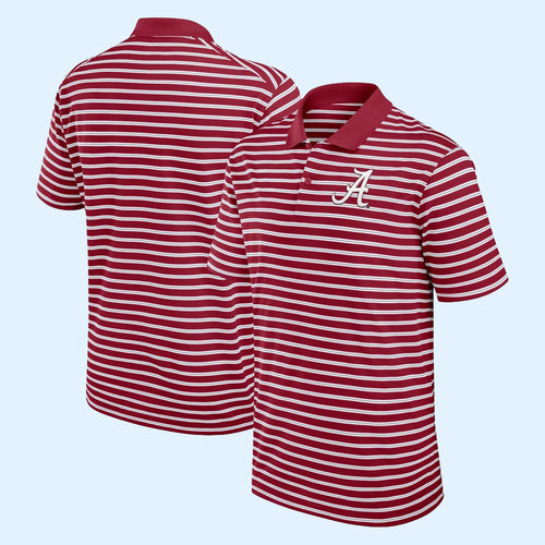 Alabama Crimson Tide Merch 2026 Alabama Crimson Tide Primetime Victory Striped Polo Shirt Men's