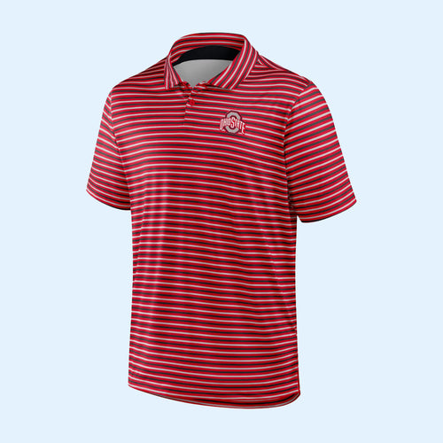 Ohio State Football Merch 2026 Ohio State Buckeyes Tour Stripe Polo Shirt Game Day Clothing