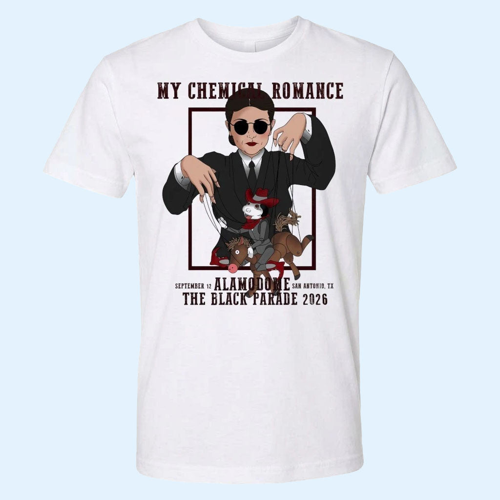 My Chemical Romance Merch MCR The Black Parade 2026 T-Shirt Sept 12 At Alamodome In SA TX Tee