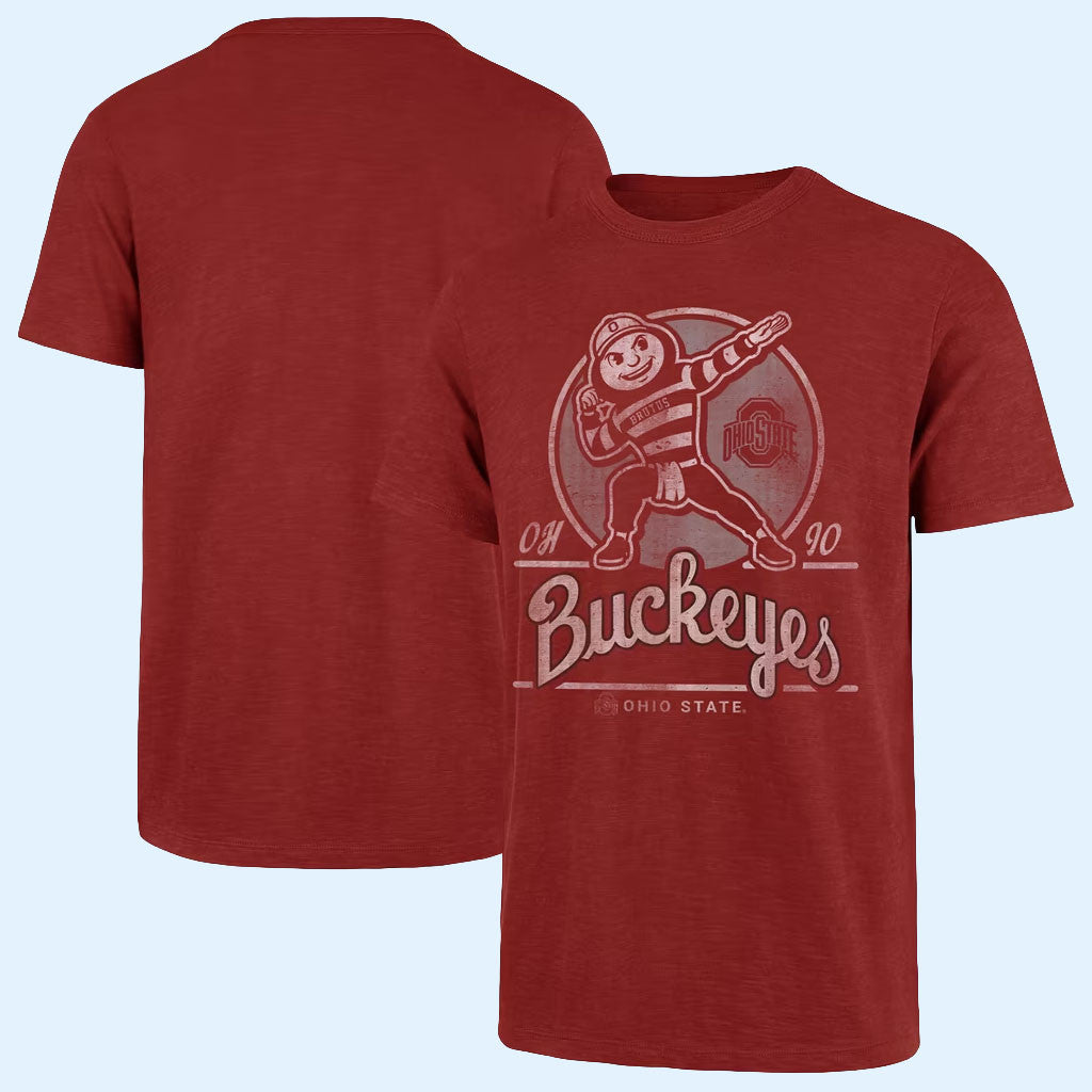 Ohio State Football Merch 2026 Ohio State Buckeyes '47 Emblem Mark Scrum T-Shirt Fan Gifts