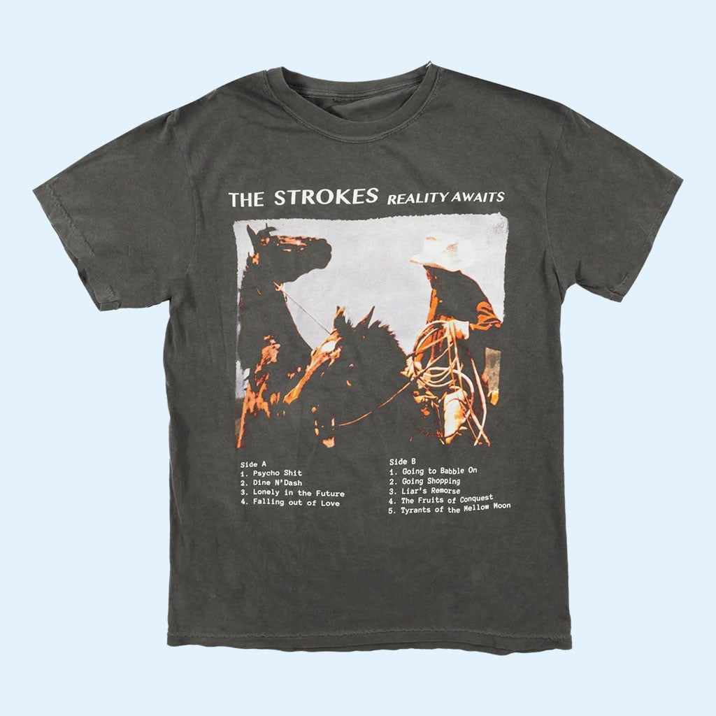 The Strokes Merch 2026 Reality Awaits Tracklist T-Shirt Gift For Rock Band Fans