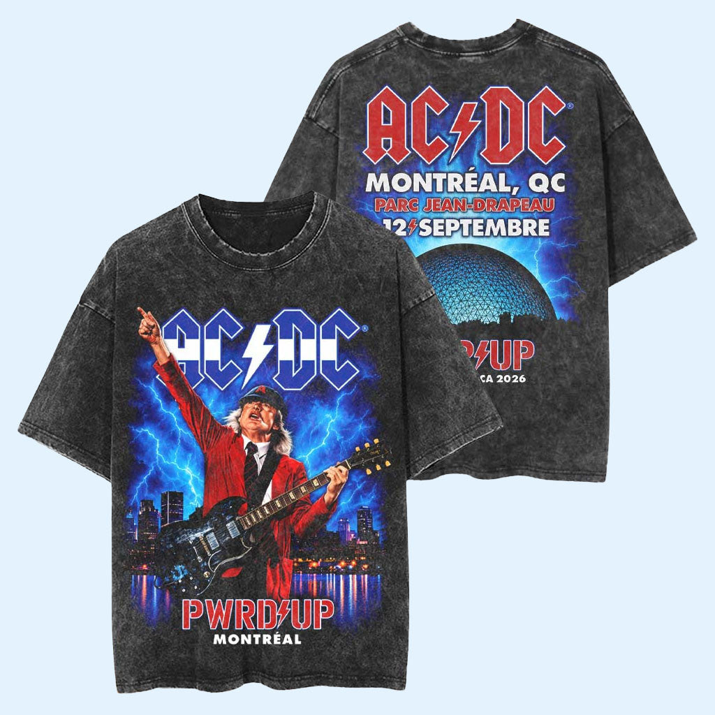 ACDC Merch 2026 ACDC Montreal QC Canada 2026 Event T-Shirt Power Up Tour Merch Fan Gifts
