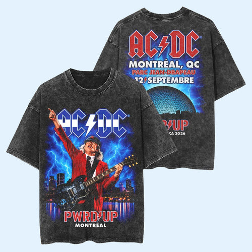 ACDC Merch 2026 ACDC Montreal QC Canada 2026 Event T-Shirt Power Up Tour Merch Fan Gifts