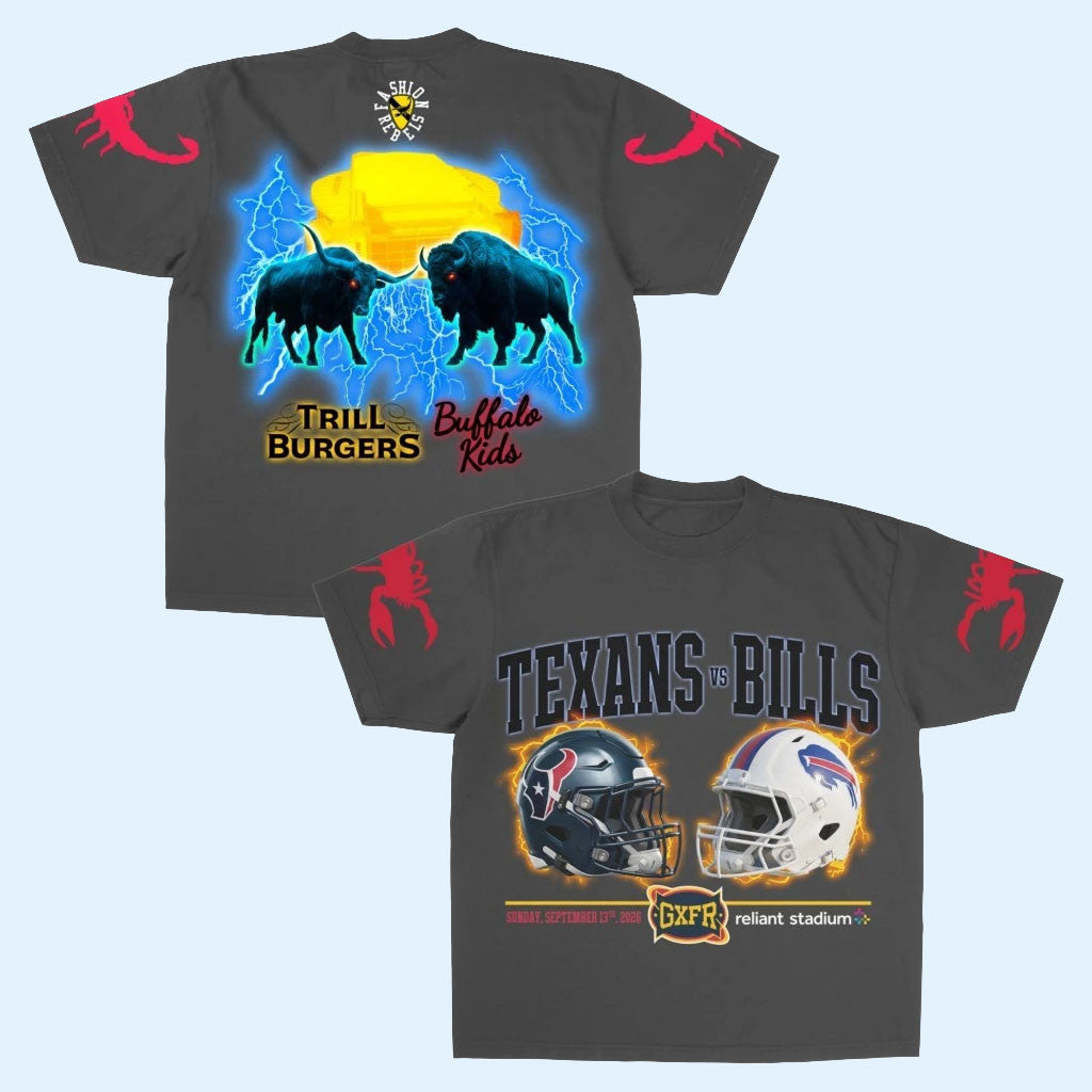 Bun B X Westside Gunn Merch Texans Vs Bills Trill Burgers 2026 T-Shirt Matchup Shirt Fan Gifts