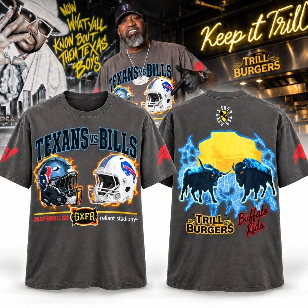 Bun B X Westside Gunn Texans Vs Bills Trill Burgers 2026 T-Shirt Bun B Merch Gifts For Fans
