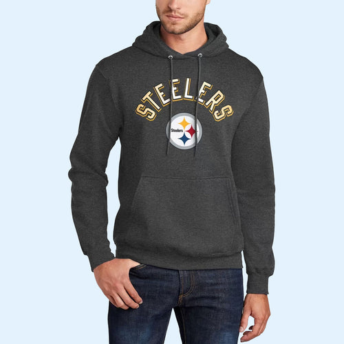 Pittsburgh Steelers Merch 2026 Steelers Arch Over Logo Hoodie American Football Gifts Ideas